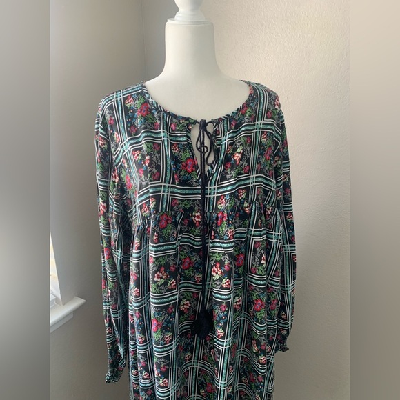 Rock & Roll Cowgirl Floral Plaid Women's Dress - Picture 2 of 7